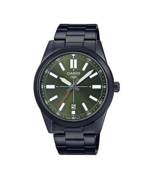 CASIO นาฬิกาคาสิโอ พร้อมส่ง นาฬิกาข้อมือ นาฬิกาของแท้ ประกันศูนย์ CMG 1 ปี รุ่น MTP-VD02B-3E