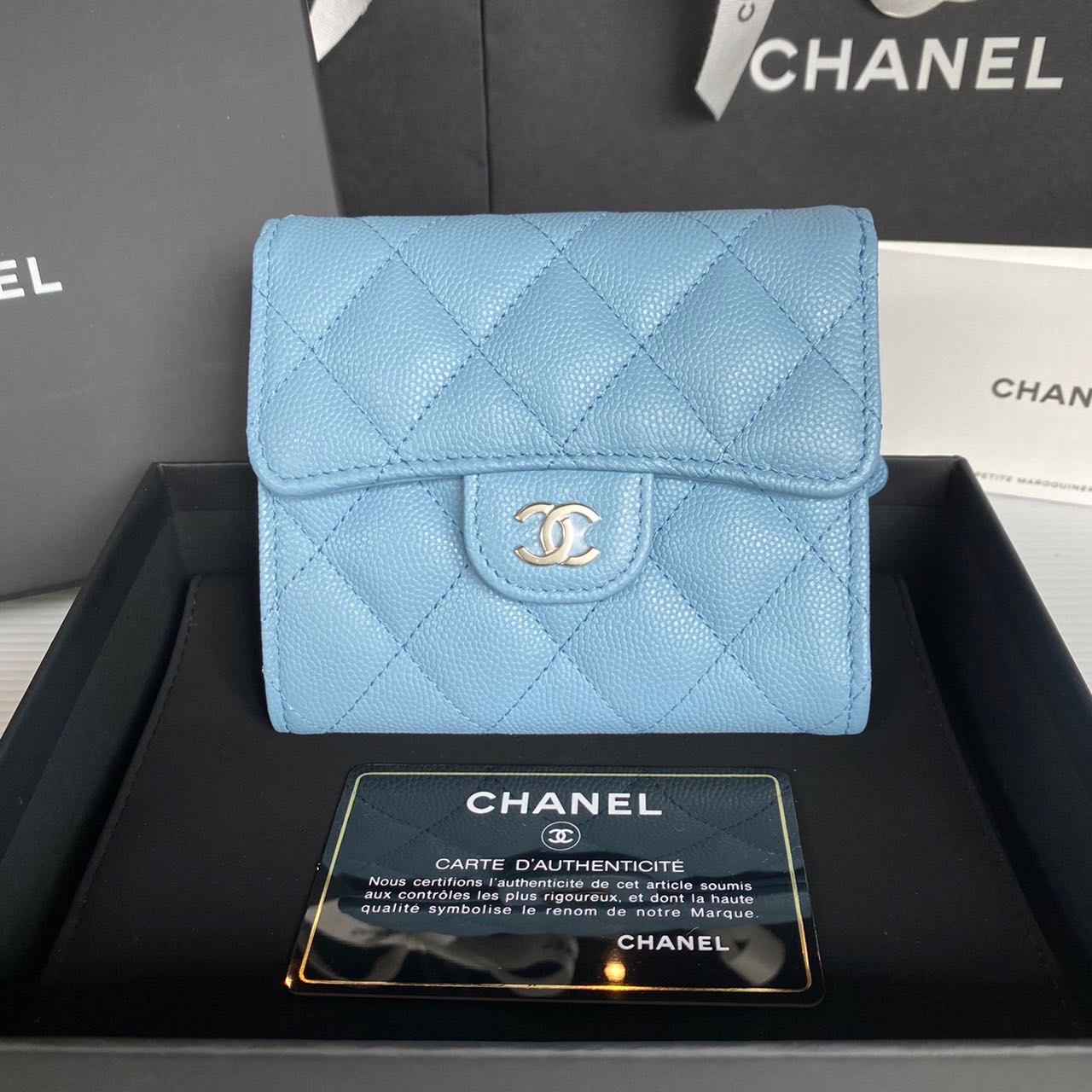 New Chanel trifold short wallet 