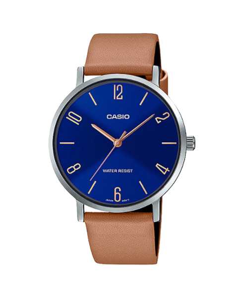 CASIO นาฬิกาคาสิโอ พร้อมส่ง นาฬิกาข้อมือ นาฬิกาของแท้ ประกันศูนย์ CMG 1 ปี รุ่น MTP-VT01L-2B2