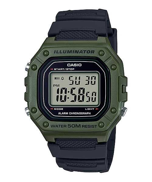 CASIO นาฬิกาคาสิโอ พร้อมส่ง นาฬิกาข้อมือ นาฬิกาของแท้ ประกันศูนย์ CMG 1 ปี รุ่น W-218H-3A