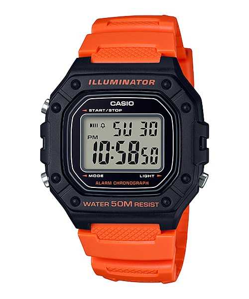 CASIO นาฬิกาคาสิโอ พร้อมส่ง นาฬิกาข้อมือ นาฬิกาของแท้ ประกันศูนย์ CMG 1 ปี รุ่น W-218H-4B2