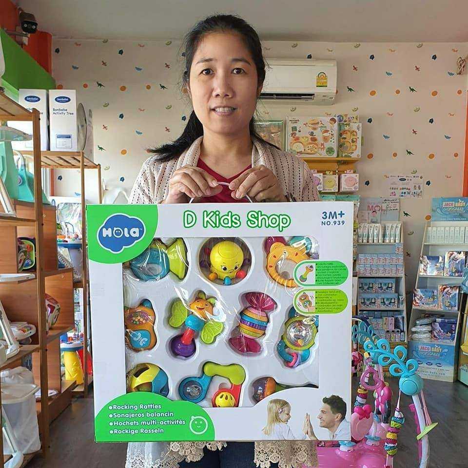 D Kids Baby Rattles เขย่ามือเด็ก ของเล่นนเด็ก เซ็ต 10 ชิ้น แบรนด์คุณภาพ Huile toys น่ารักสุดๆ (Hola)