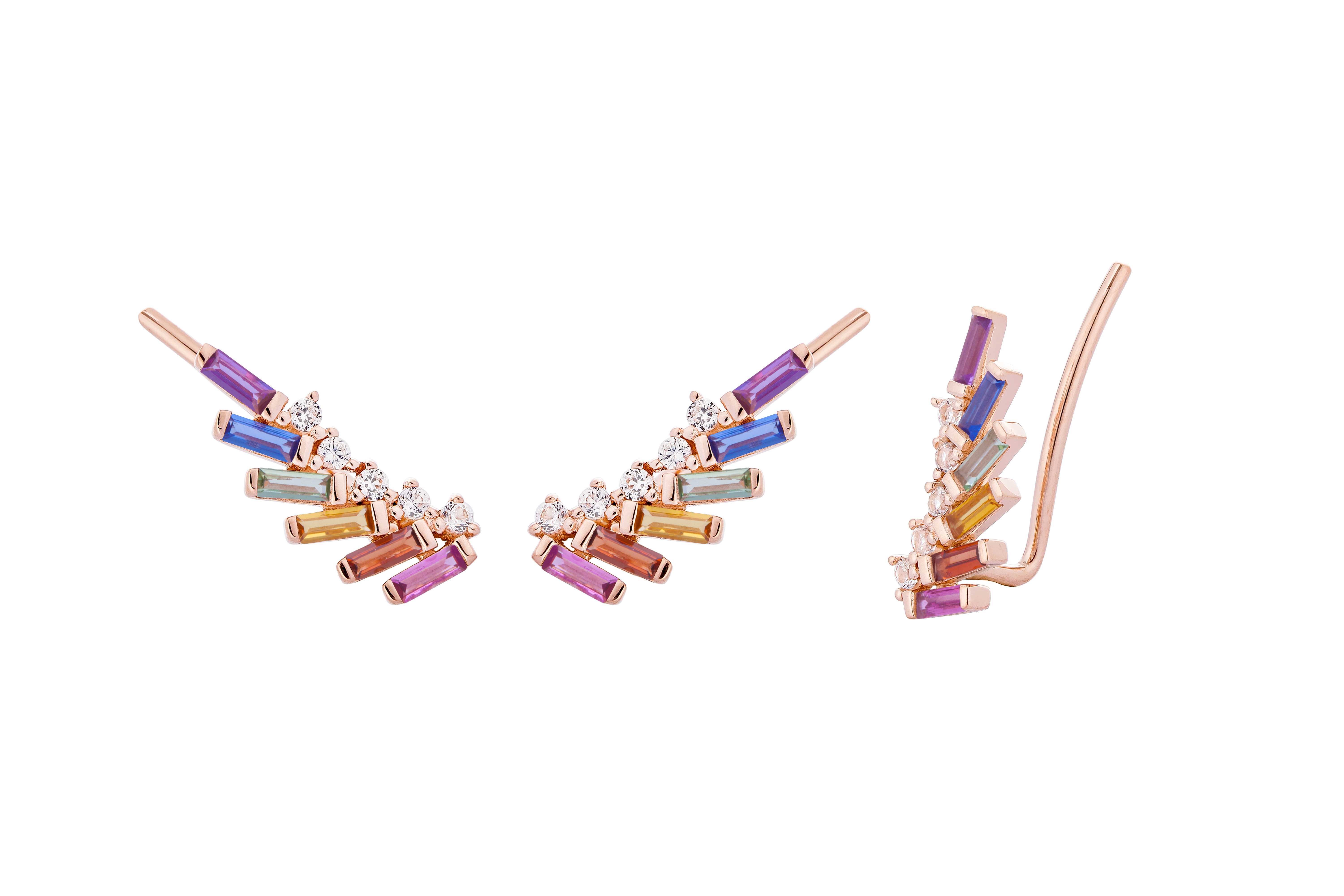 Rainbow Climbing Confetti Earrings