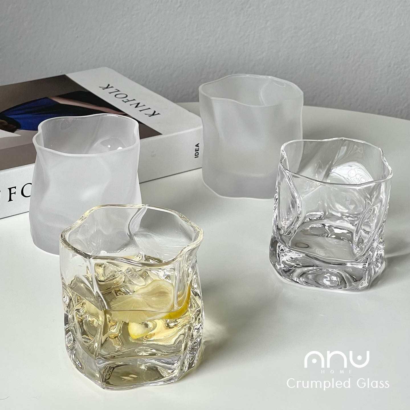 Crumpled Glass แก้วนำ้ดีไซน์ยับ จับถนัดมือไม่ลื่น
