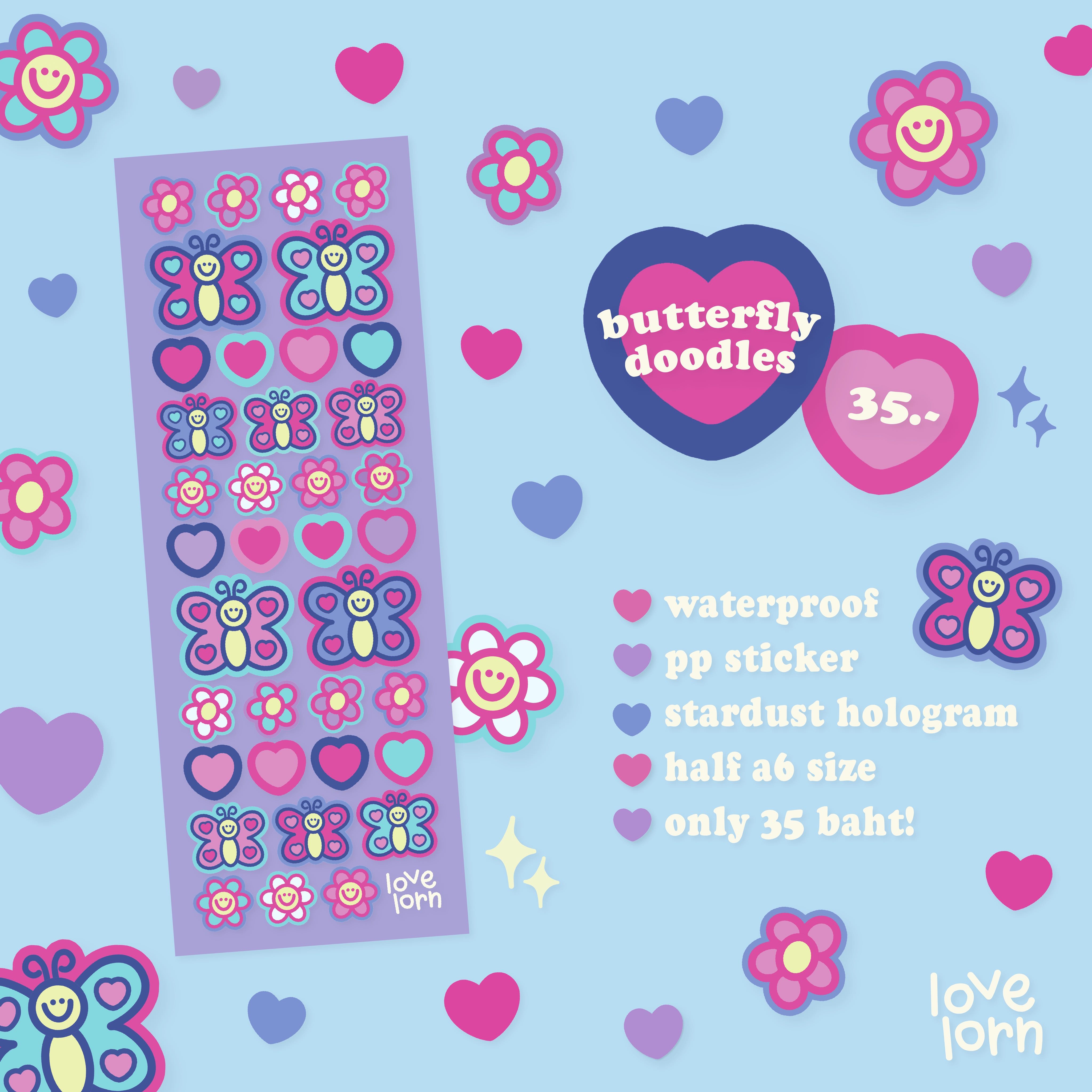 Butterfly doodles sticker