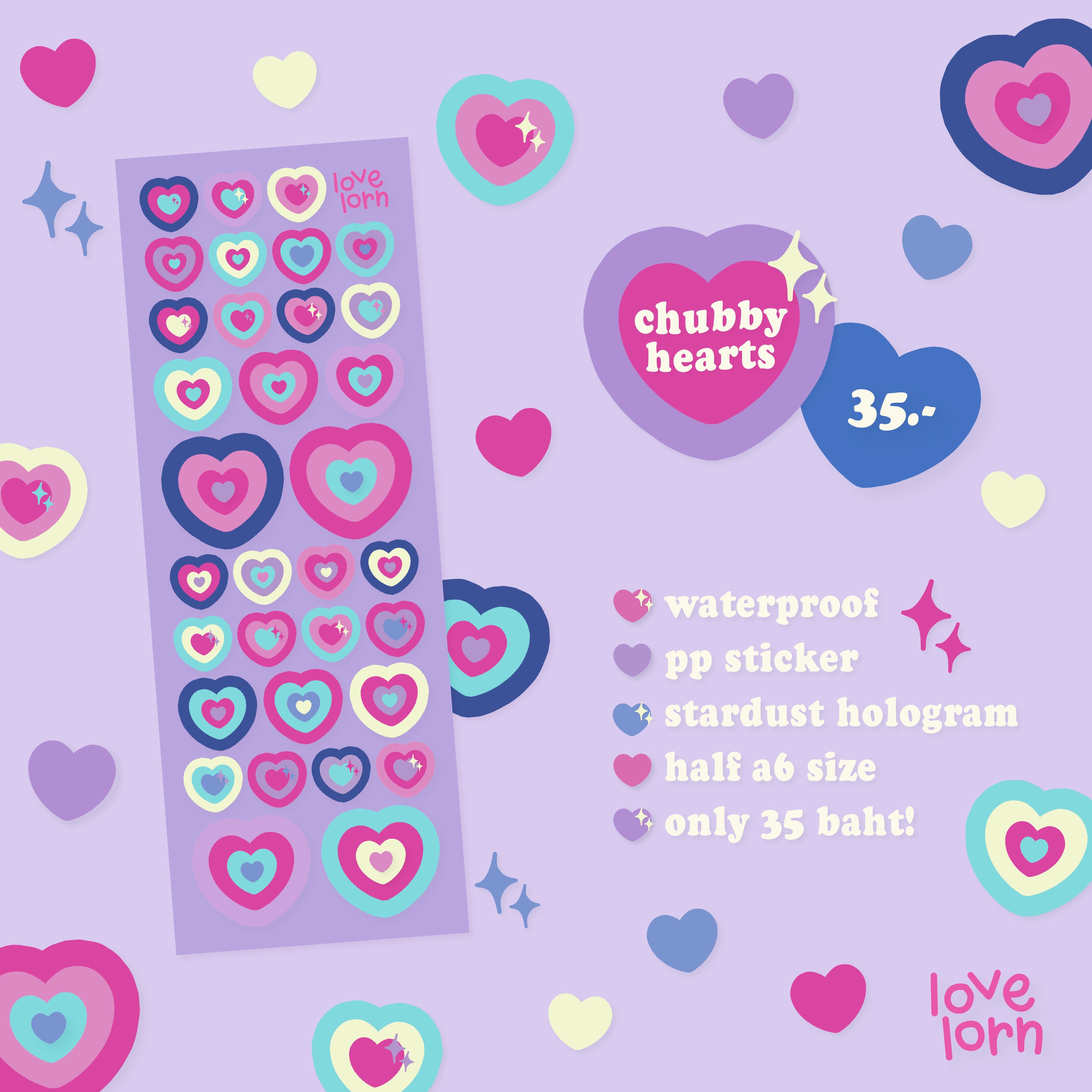 Chubby hearts sticker