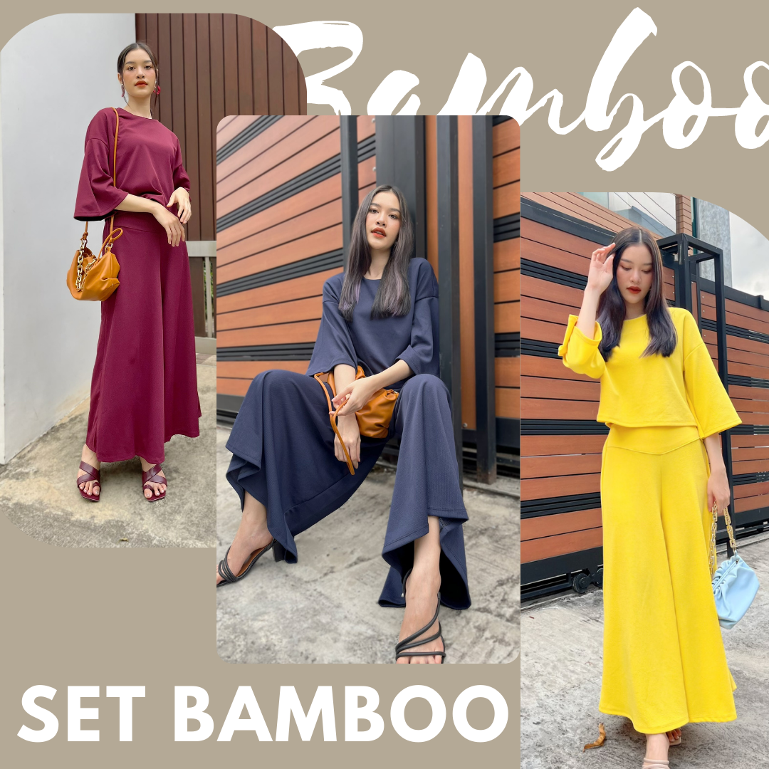 Set Bamboo แขนบาน - ผ้ายืด