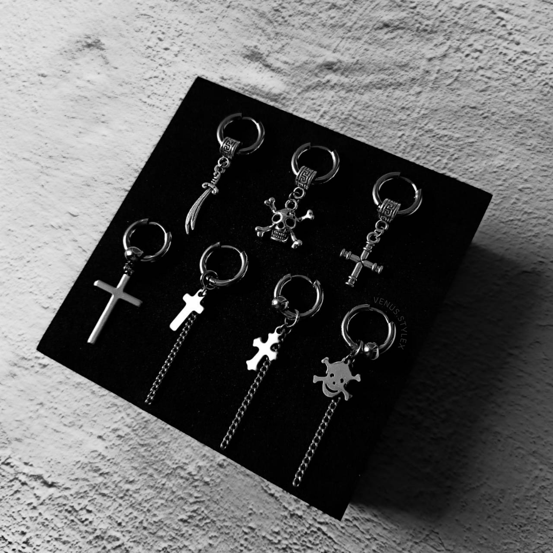 ต่างหูแฟชั่น 🖤 มีทั้ง เจาะ - หนีบ 🚩 ใส่ได้ทุกเพศ ✨