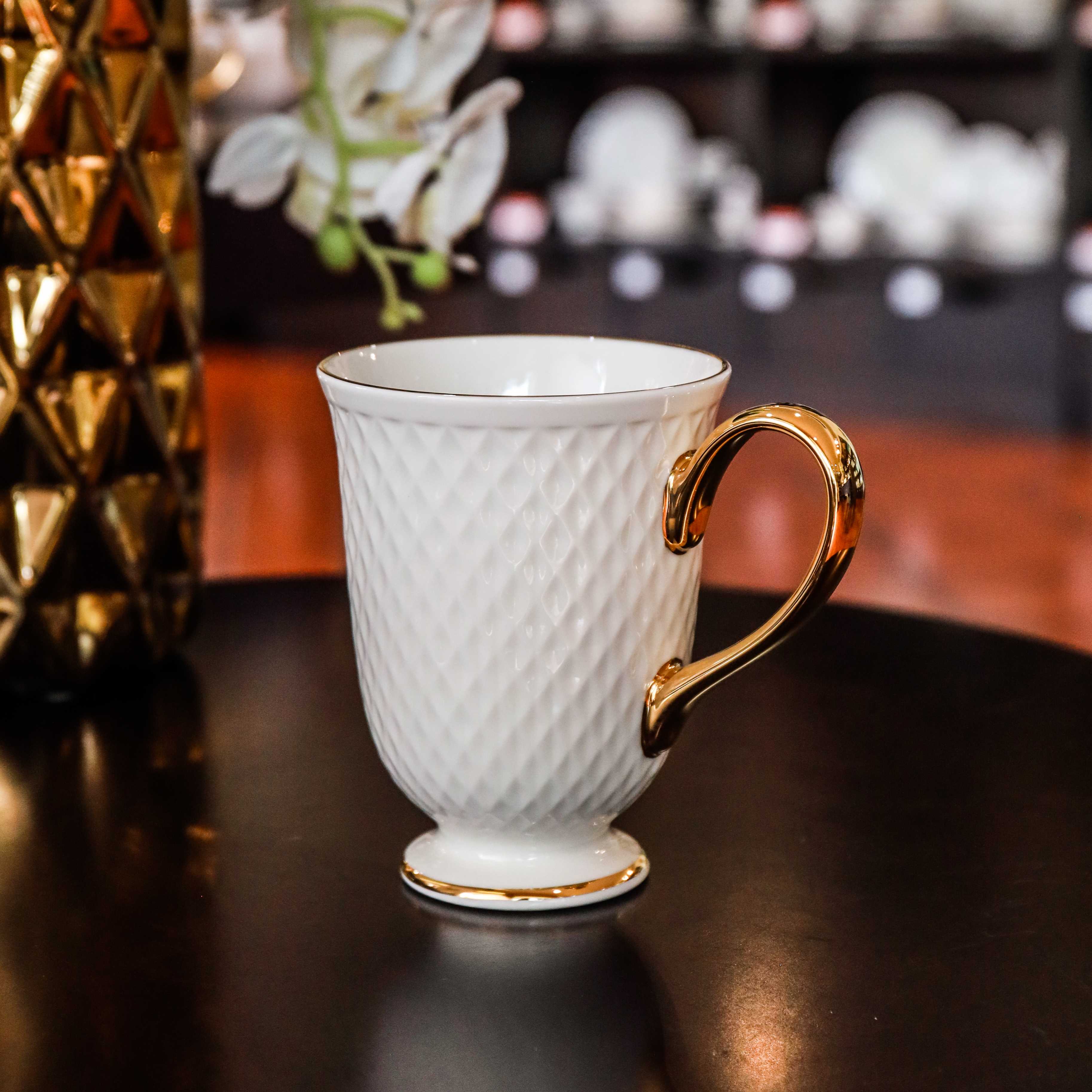 แก้วมักต่อขา 330 ซีซี E’clat Gold