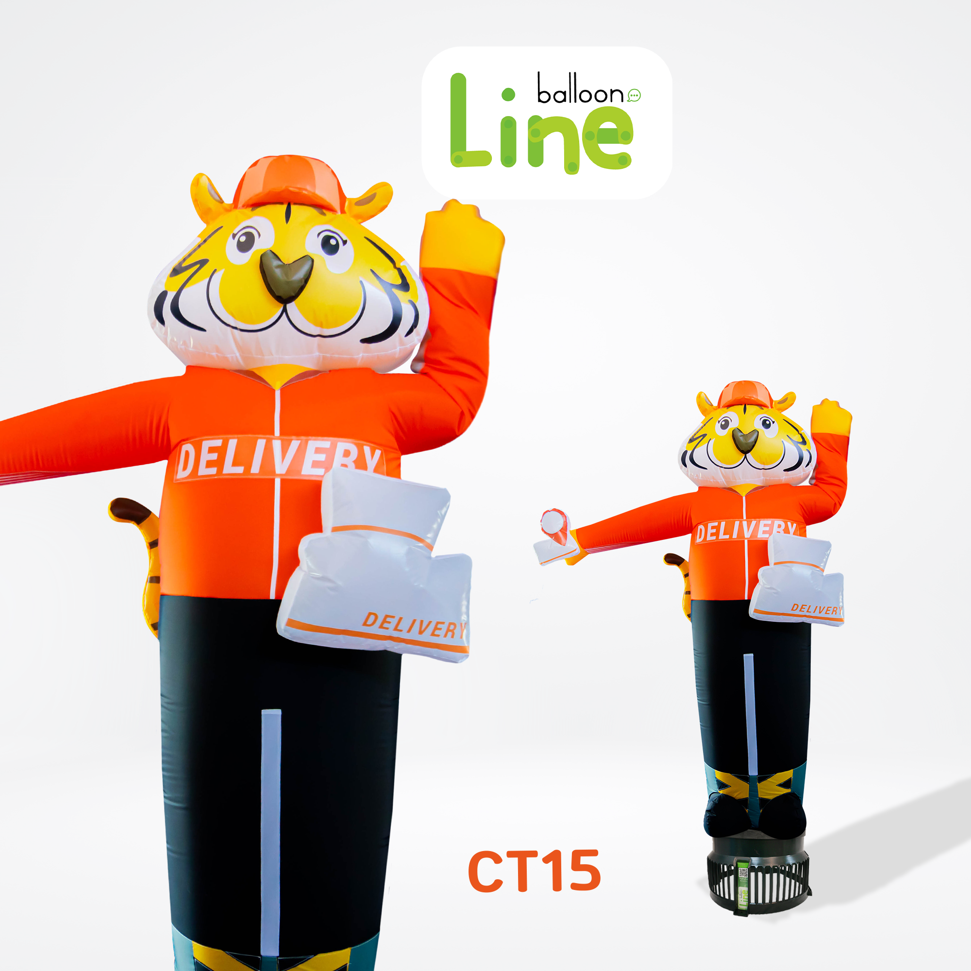 CT15 ท่อผ้าตุ๊กตาพี่เสือส่งของ Delivery โบกเรียกลูกค้า