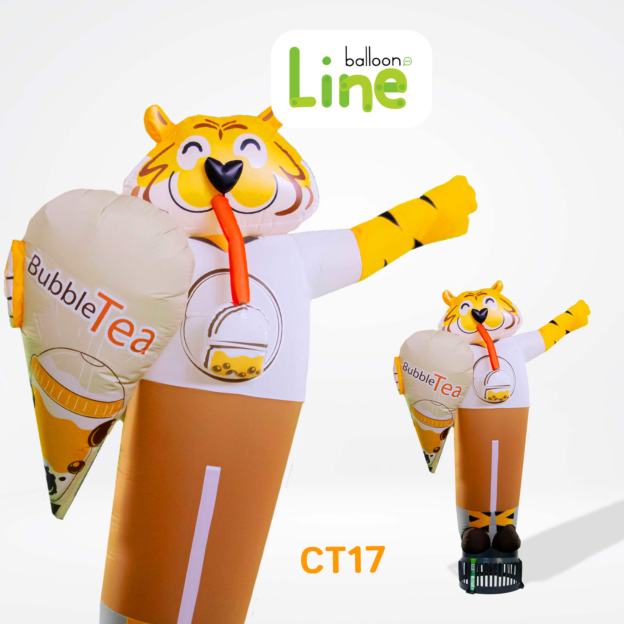CT17 ท่อผ้าตุ๊กตาชาไข่มุก Bubble tea โบกเรียกลูกค้า