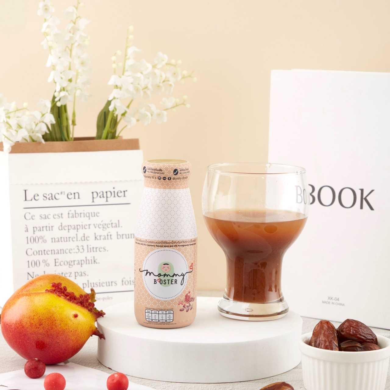 น้ำอินทผลัม แครนเบอรี่ ทับทิม  Mommy Booster 15 ขวด