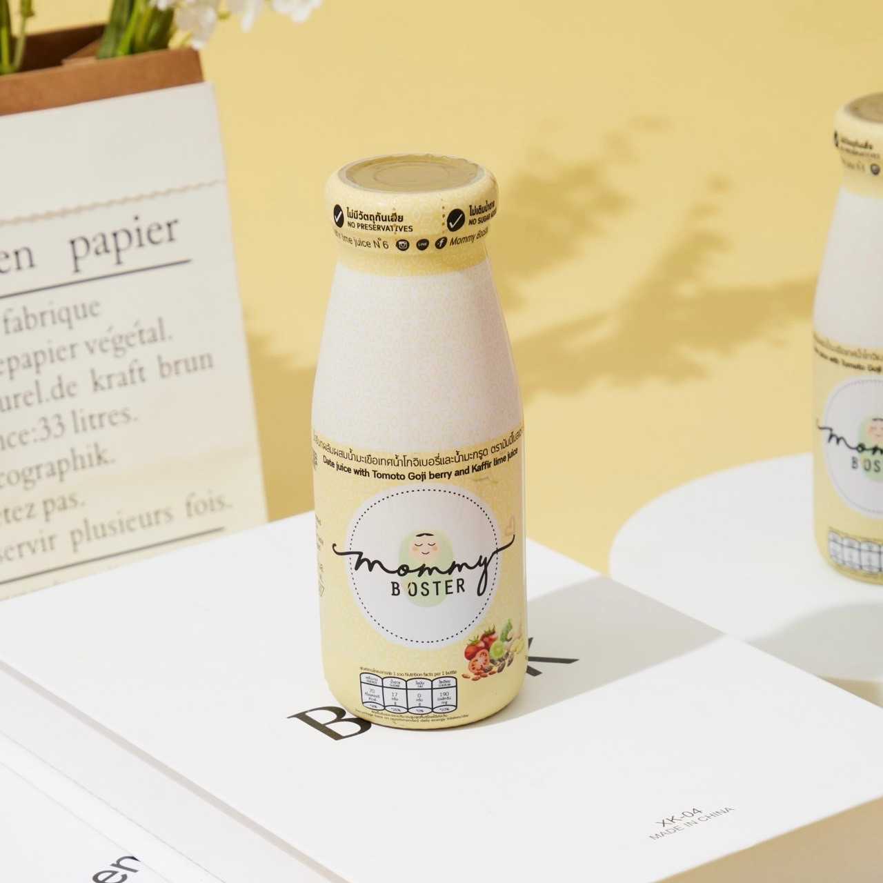 น้ำอินทผลัมผสมน้ำมะเขือเทศน้ำโกจิเบอรี่และน้ำมะกรูด Mommy Booster 15 ขวด