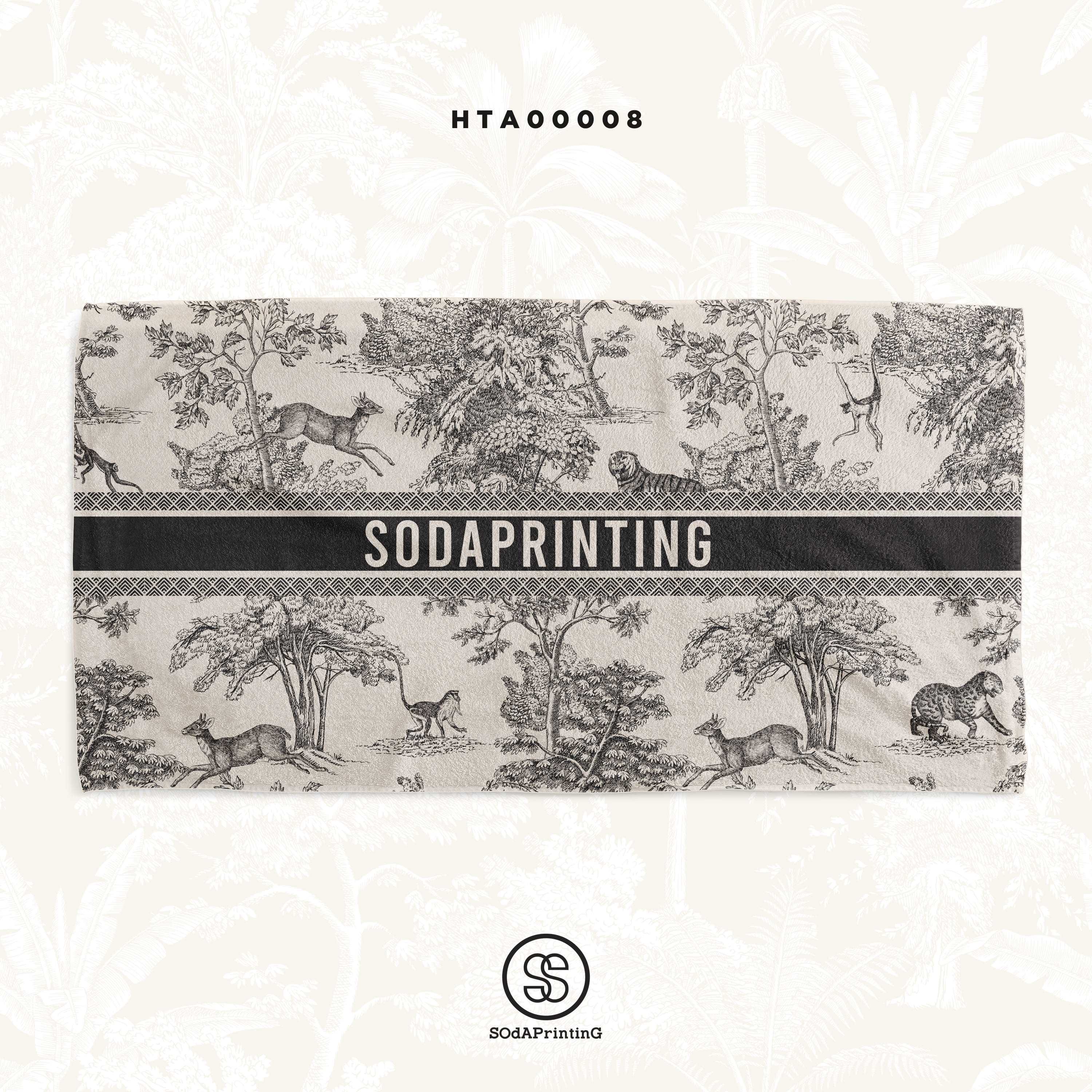 ผ้าเช็ดผม ลาย FOREST  ใส่ชื่อได้ รหัส HTA00008 #SOdAhairtowel #SOdAhome