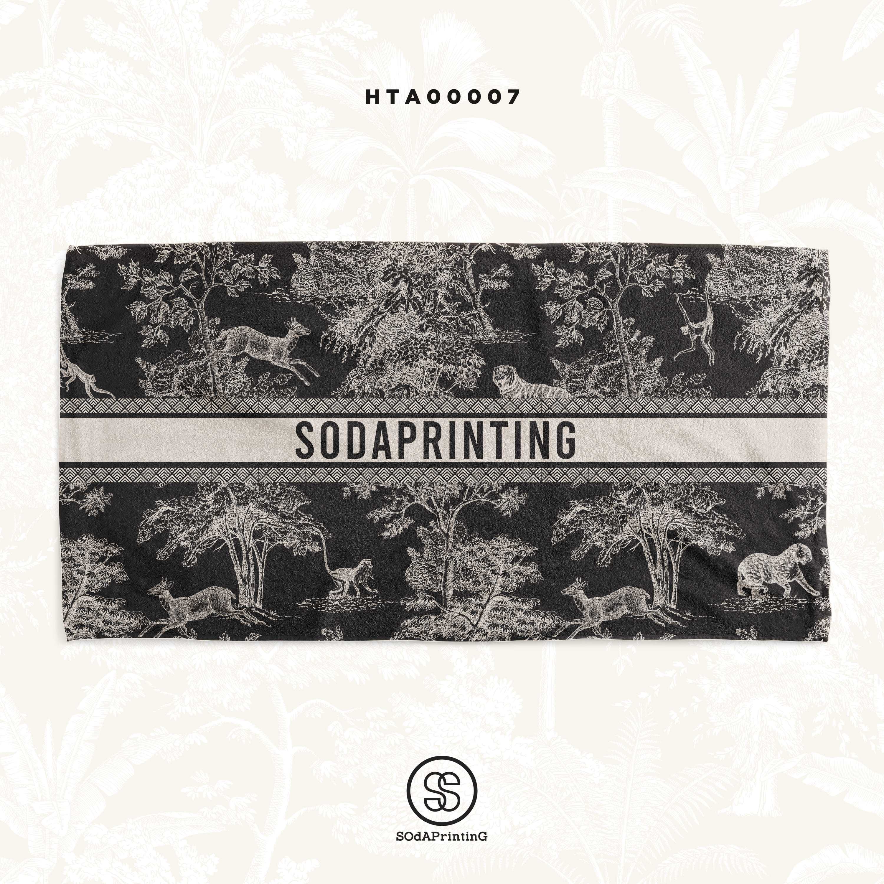 ผ้าเช็ดผม ลาย FOREST  ใส่ชื่อได้ รหัส HTA00007 #SOdAhairtowel #SOdAhome