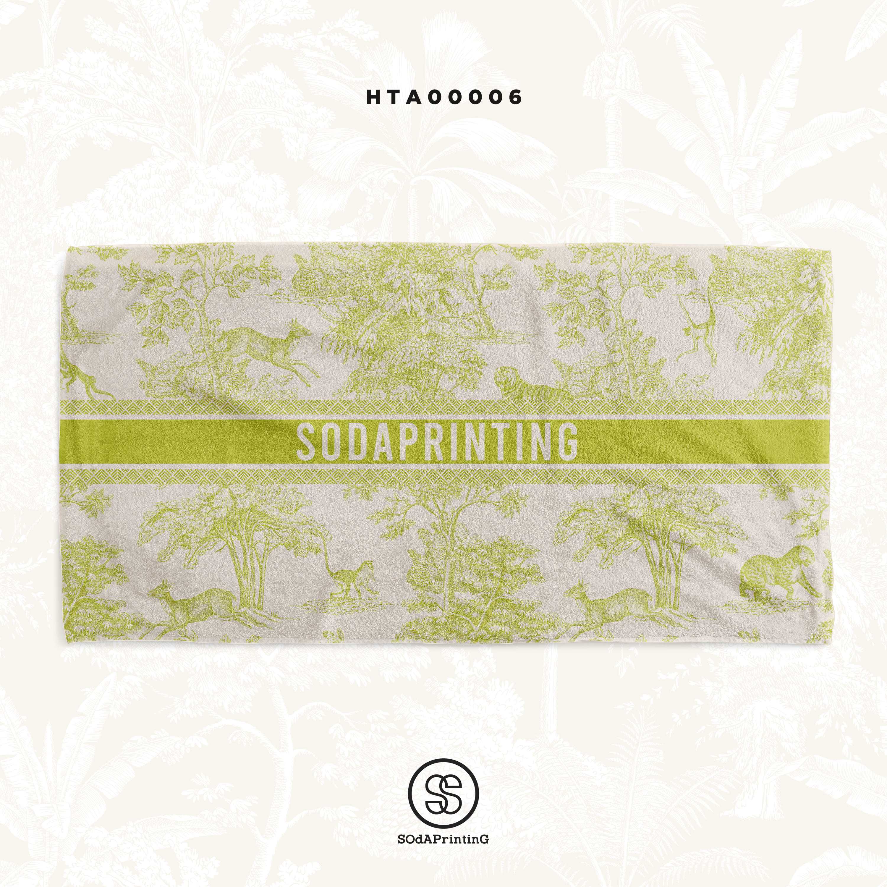 ผ้าเช็ดผม ลาย FOREST  ใส่ชื่อได้ รหัส HTA00006 #SOdAhairtowel #SOdAhome