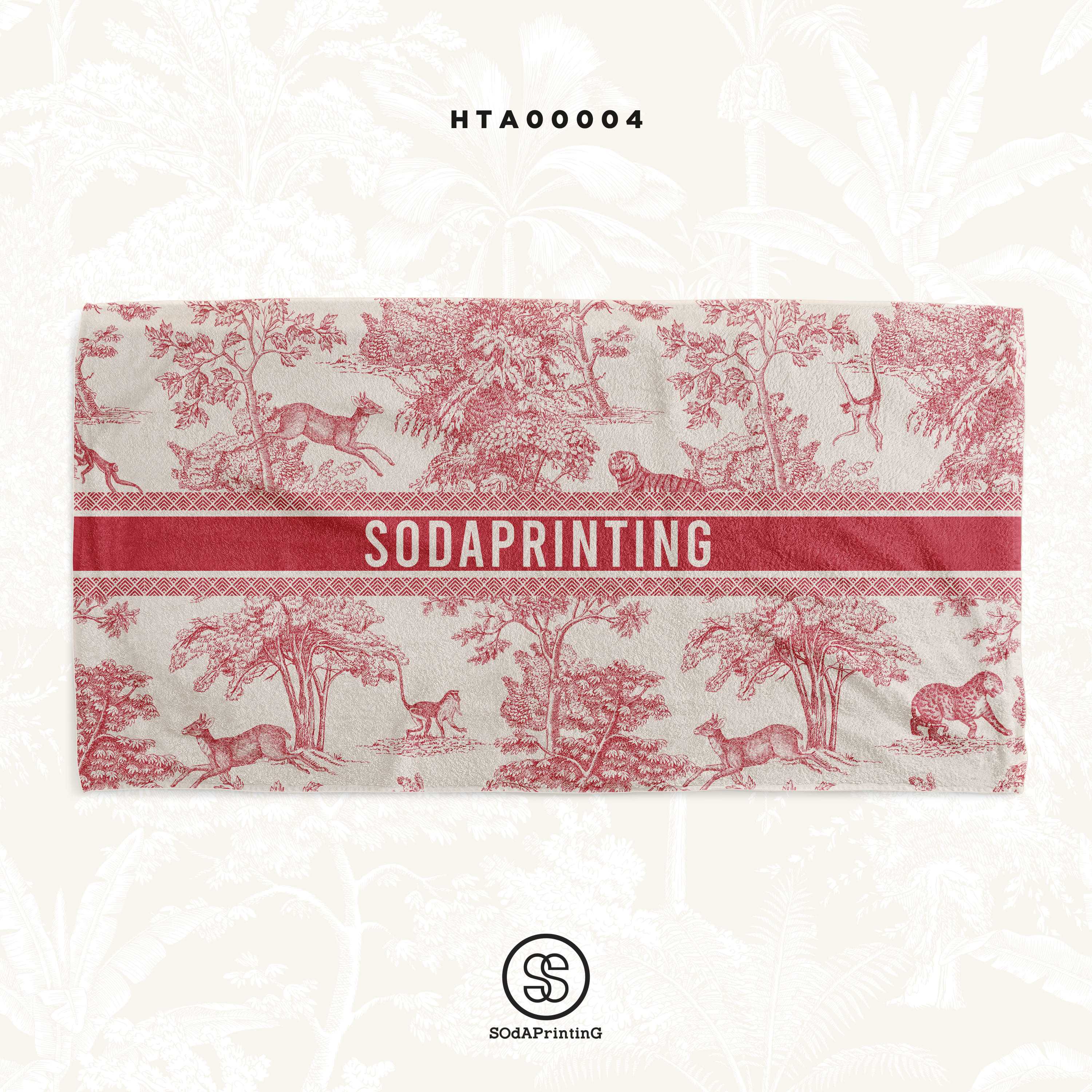 ผ้าเช็ดผม ลาย FOREST  ใส่ชื่อได้ รหัส HTA00004 #SOdAhairtowel #SOdAhome