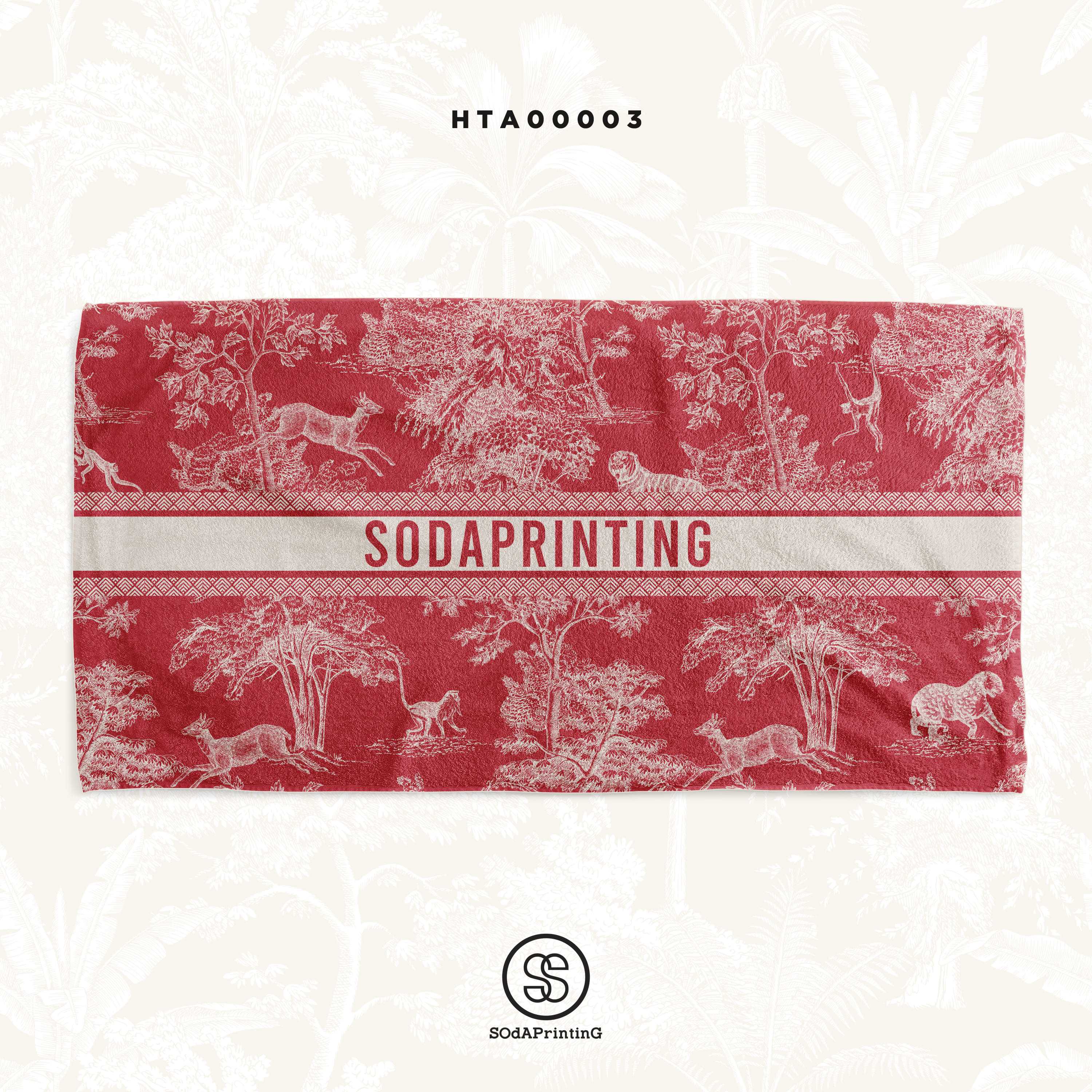 ผ้าเช็ดผม ลาย FOREST  ใส่ชื่อได้ รหัส HTA00003 #SOdAhairtowel #SOdAhome