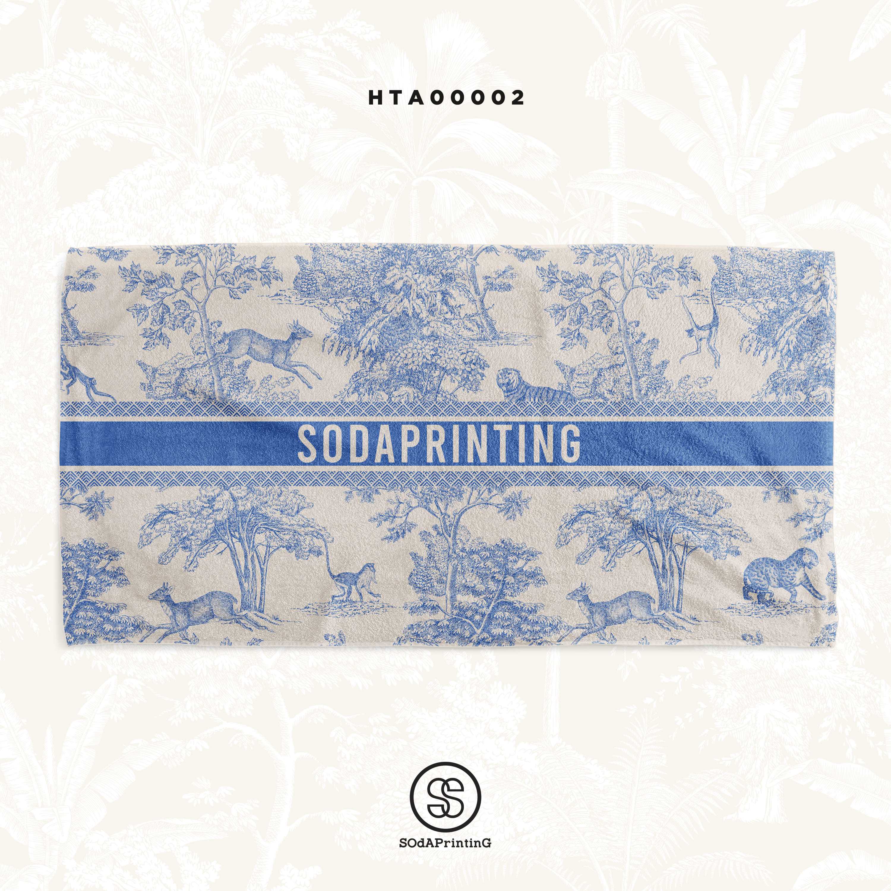 ผ้าเช็ดผม ลาย FOREST  ใส่ชื่อได้ รหัส HTA00002 #SOdAhairtowel #SOdAhome