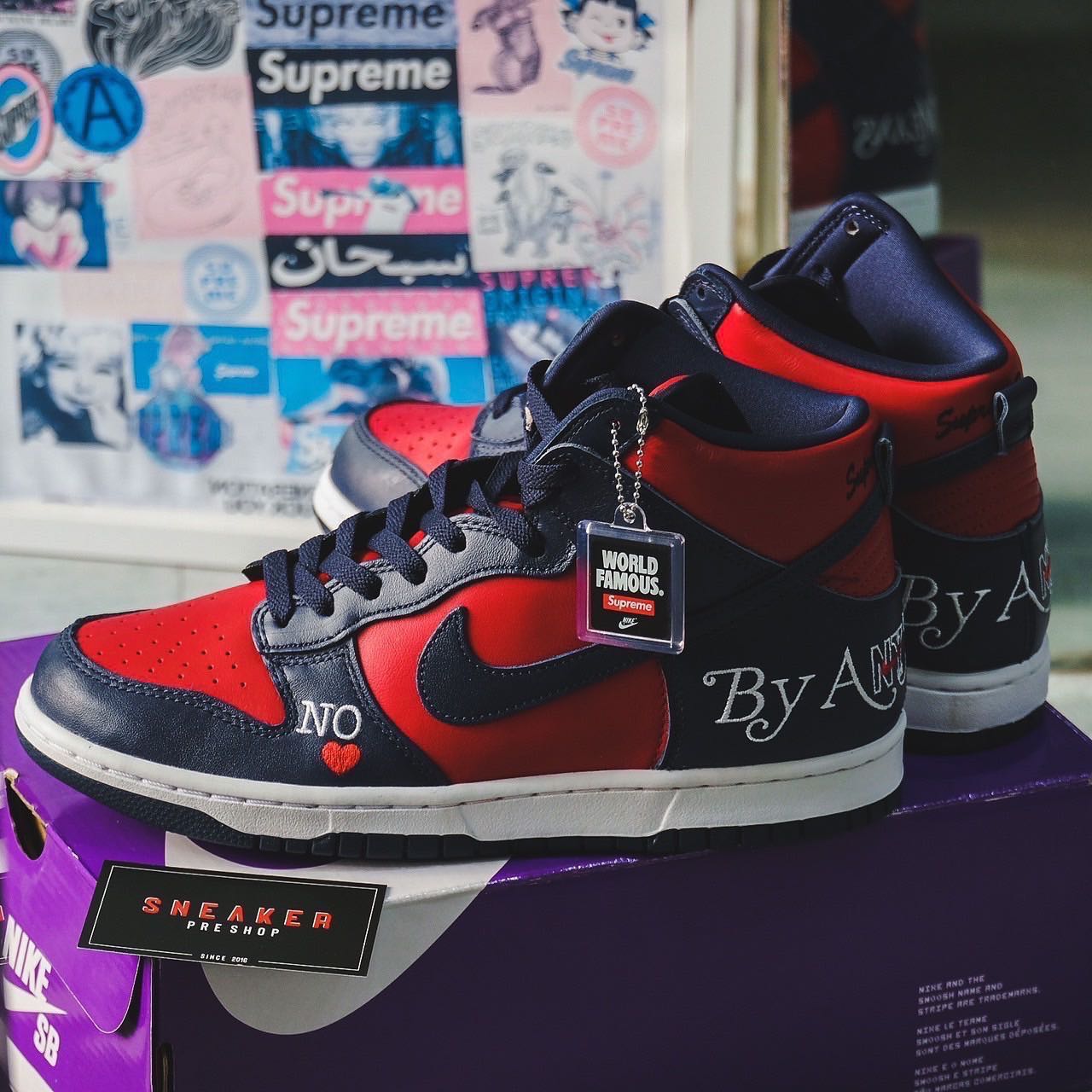 Nike x Supreme SB Dunk High By Any Means Navy 
