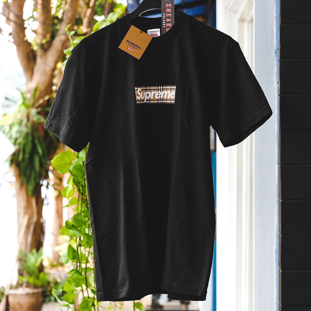 Supreme x Burberry Box Logo Tee  Black