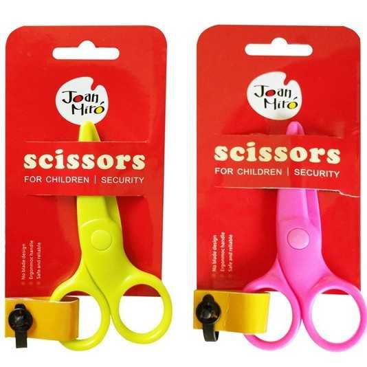กรรไกรหัดตัด สำหรับเด็กสีชมพูหรือสีเขียวมะนาว Joan Miro – Safety Scissors Pink, Lemon Green