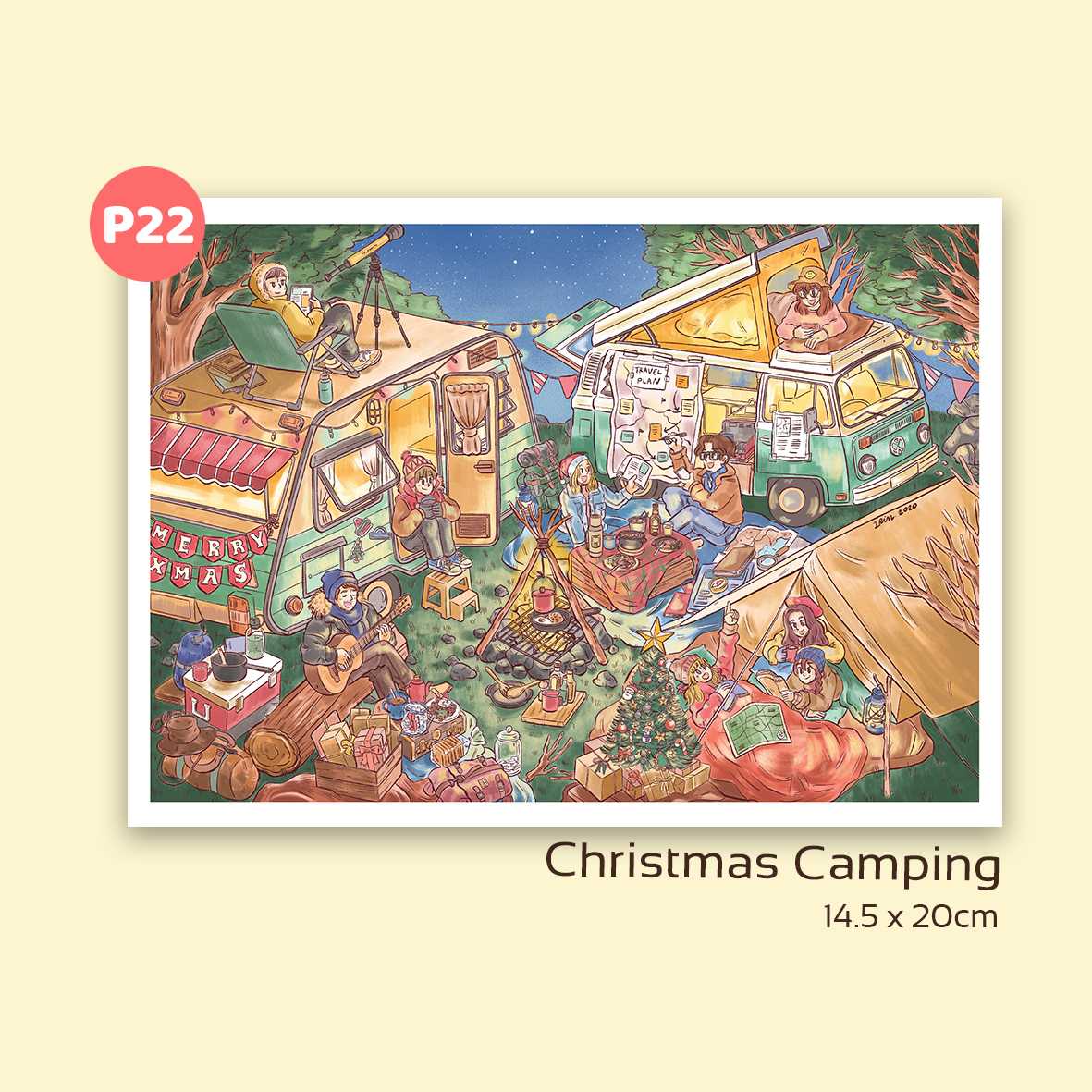 Artprint Christmas Camping
