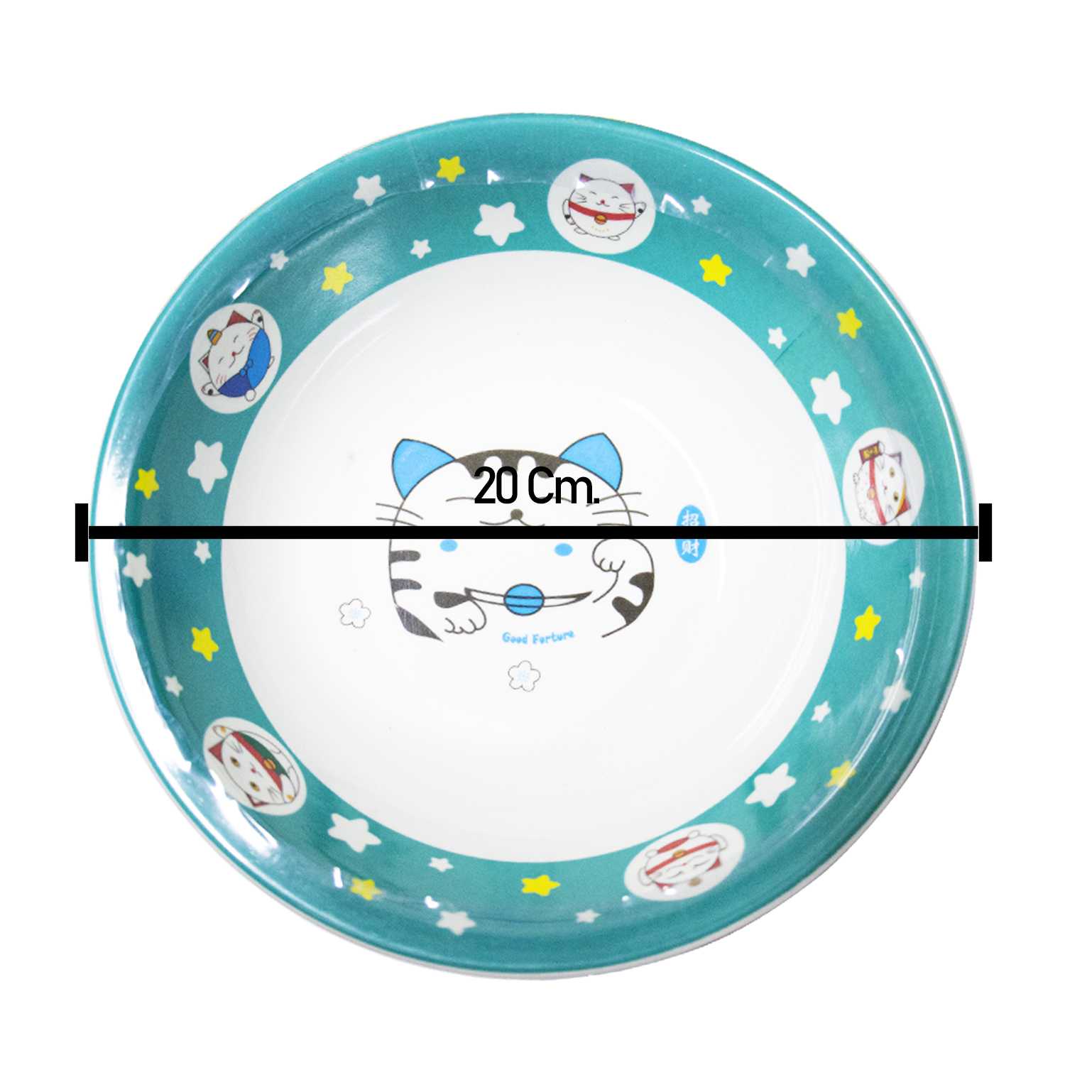 ถ้วยลายแมวฟ้า 8 นิ้ว/โหล