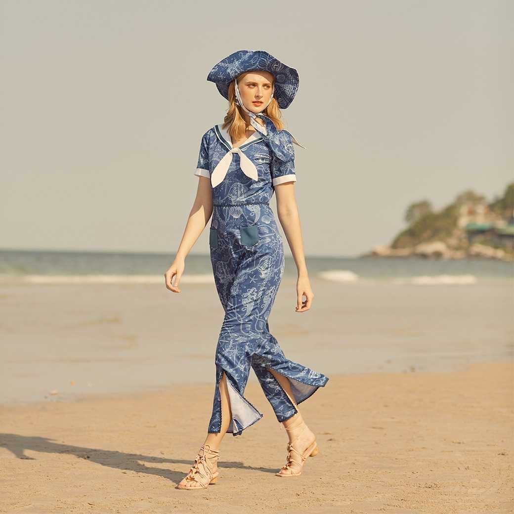 Sailor jumpsuit - Malabrand SS22 M17 จั้มสูทขายาว เสื้อผ้าผู้หญิง