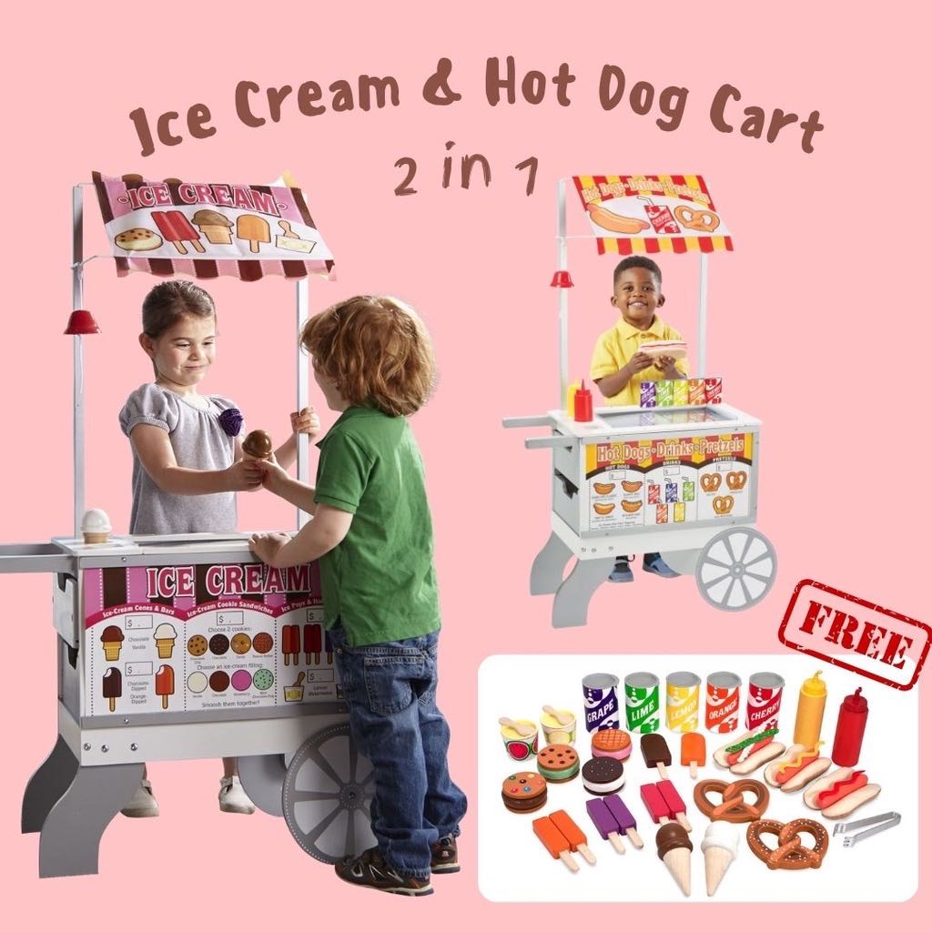 ￼[ศูนย์ไทย] Melissa & Doug Snacks & Sweets Food Cart รถขายไอติม ของเล่นไอติม รถขายฮอทด๊อก อย่างดี