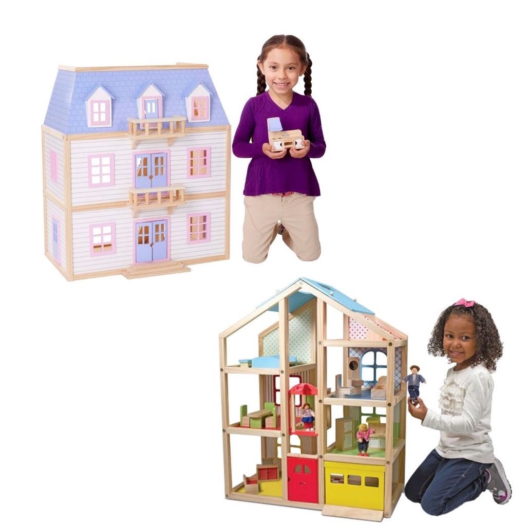 ￼[ศูนย์ไทย] Melissa & Doug Multi-Level Wooden Dollhouseชุดบ้านตุ๊กตา+เฟอร์นิเจอร์ไม้14ชิ้น