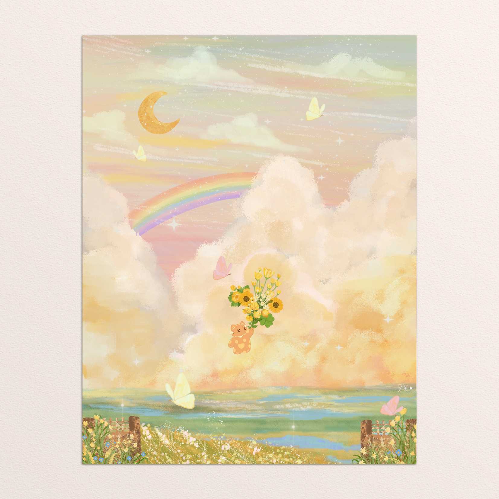 Art print Postcard [Warm rainbow]