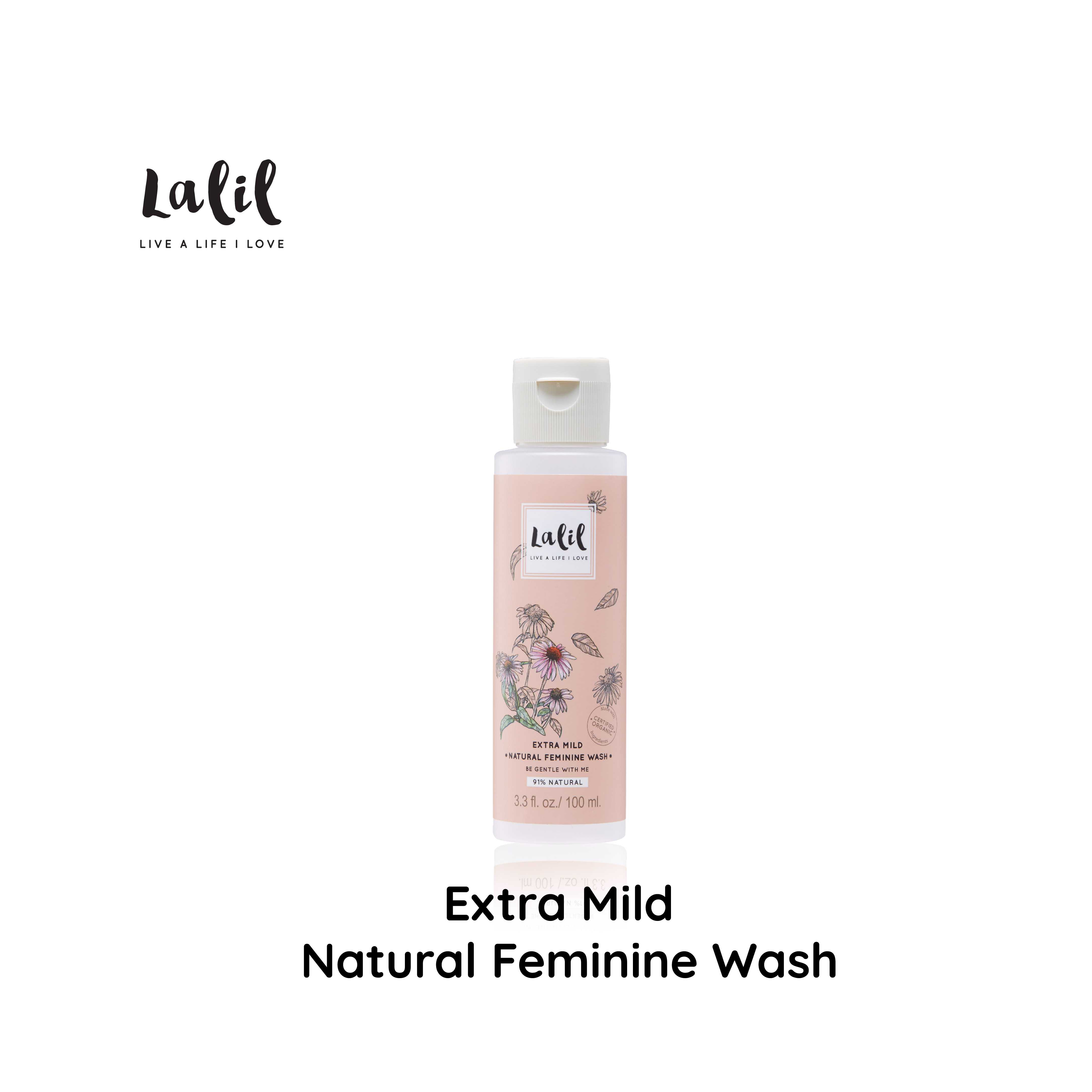 Lalil Extra Mild Natural Feminine Wash (100 g.) ทำความสะอาดจุดซ่อนเร้น สัมผัสอ่อนโยน