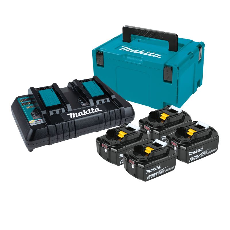 MAKITA POWER SOURCE KIT : MKP13PT184 (191G91-5) : ชุดเซ็ทแบตเตอรี่ 18V 5.0Ah+อุปกรณ์ชาร์จแบบคู่