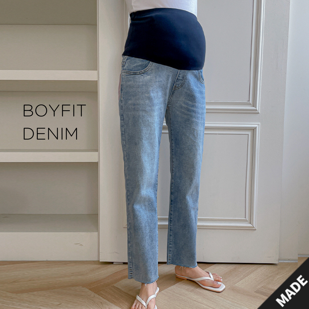 [พร้อมส่ง][Must Have]👖Maternity Boyfit Denim🇰🇷