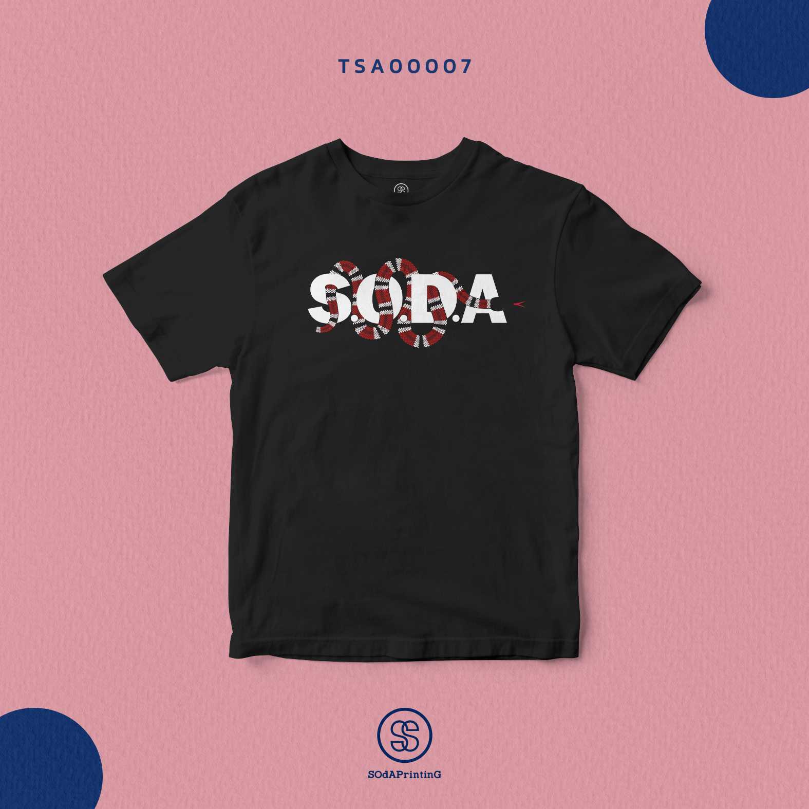 เสื้อยืด พิมพ์ลาย SODA งู สีดำ  #SOdAtee TSA00007