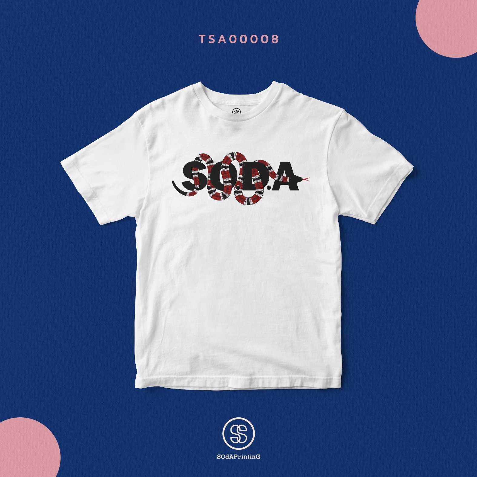 เสื้อยืด พิมพ์ลาย SODA สีขาว #SOdAtee TSA00008