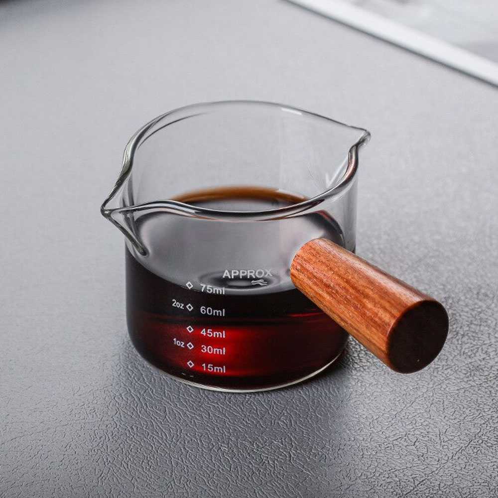 แก้วตวง 2 ปาก Double mouthed cup ปากเท 2 ทาง แก้วตวงกาแฟ ขนาด 75ml คุณภาพสูง