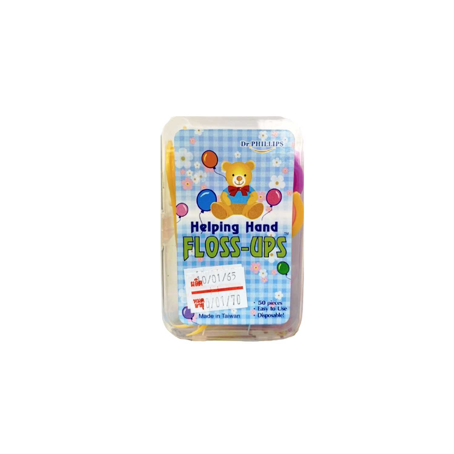 Dr.PHILLIPS dental floss Floss-up ไหมขัดฟัน พร้อมด้ามจิ้มฟันในตัว 50ชิ้น (คละสี)