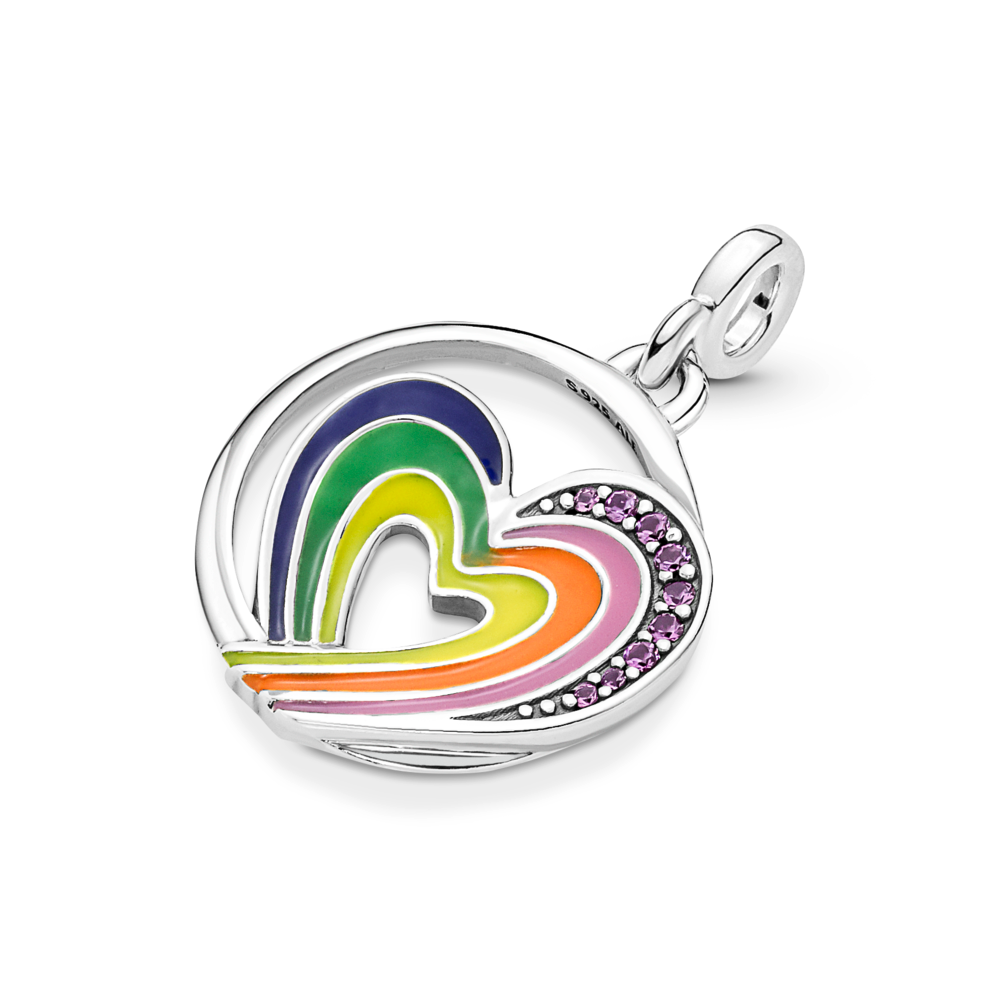 Pandora ME Rainbow Heart of Freedom Medallion