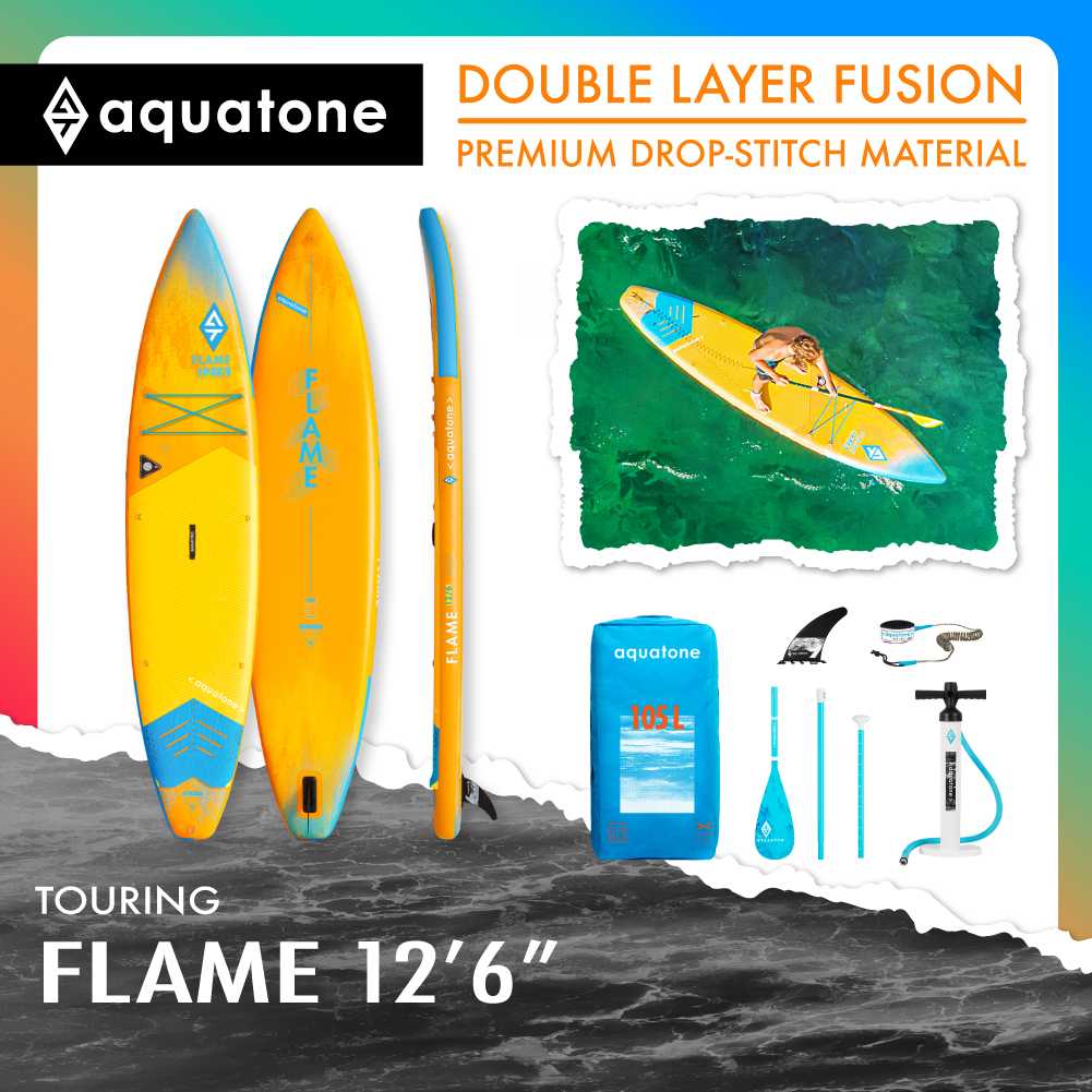AquaTone FLAME 12'6 SUP INFLATABLE STAND UP PADDLE BOARD บอร์ดยืนพาย