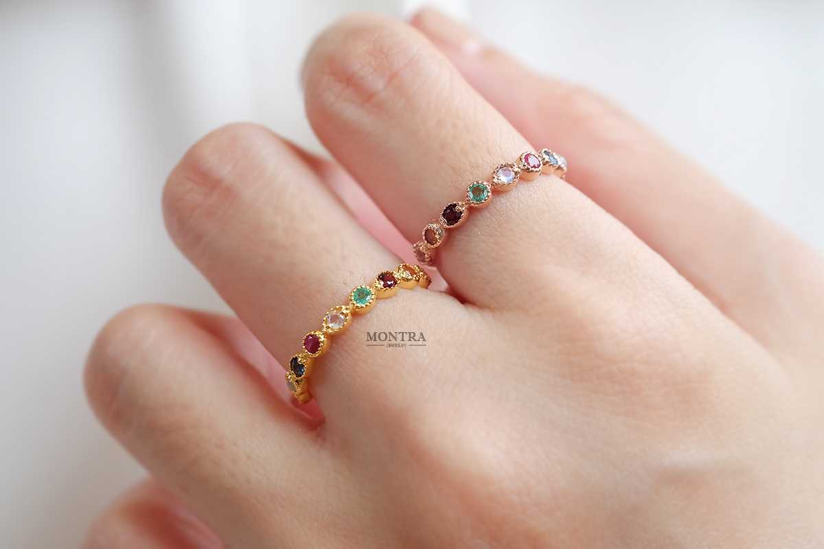 [Pre-Order] แหวนนพเก้า แหวนพลอยแท้ แหวนพลอยเสริมดวง แหวนเงินแท้ S925 ฝังพลอยแท้ by Montra Jewelry