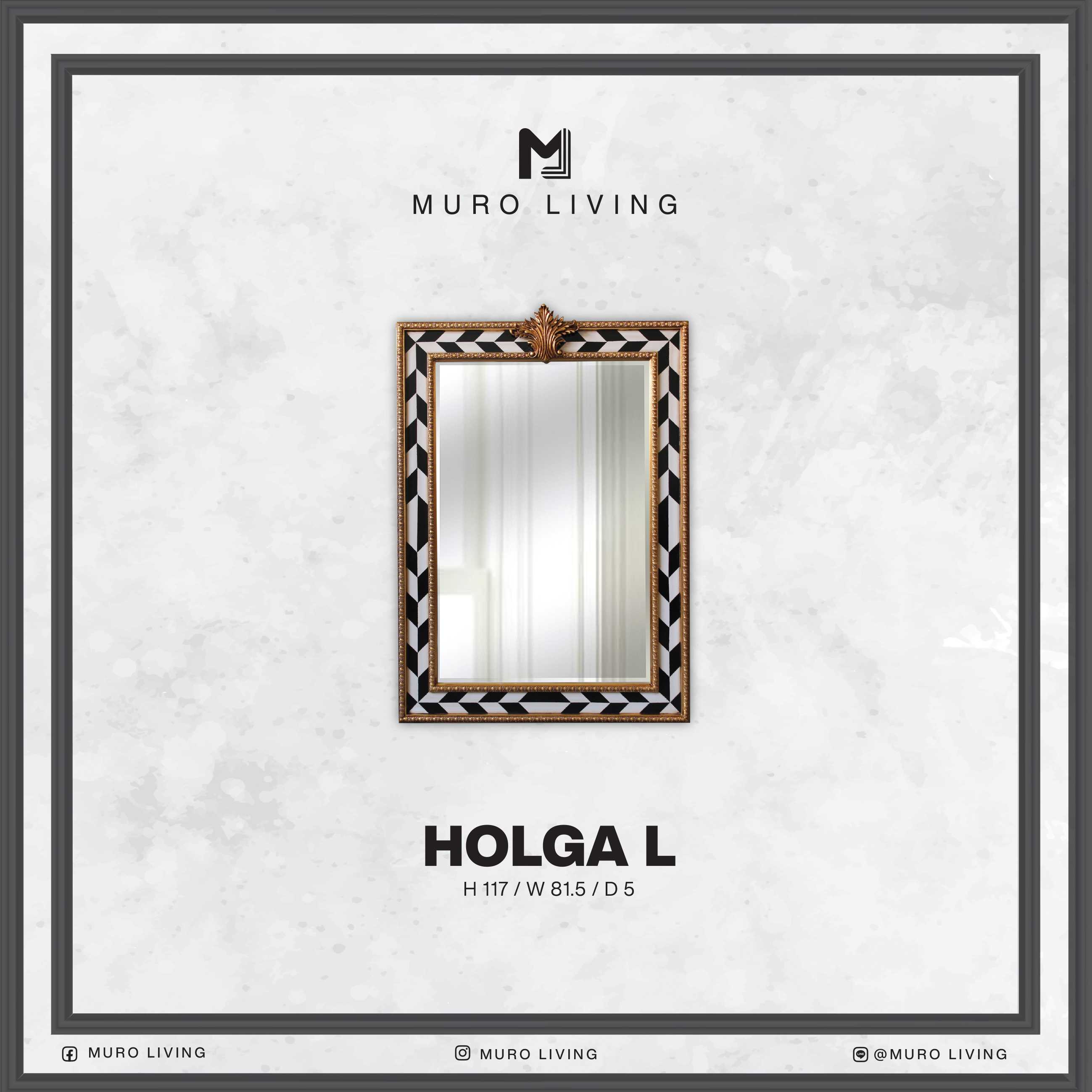 กระจกตกแต่งผนังดีไซน์ Muro Living รุ่น  HOLGA L
