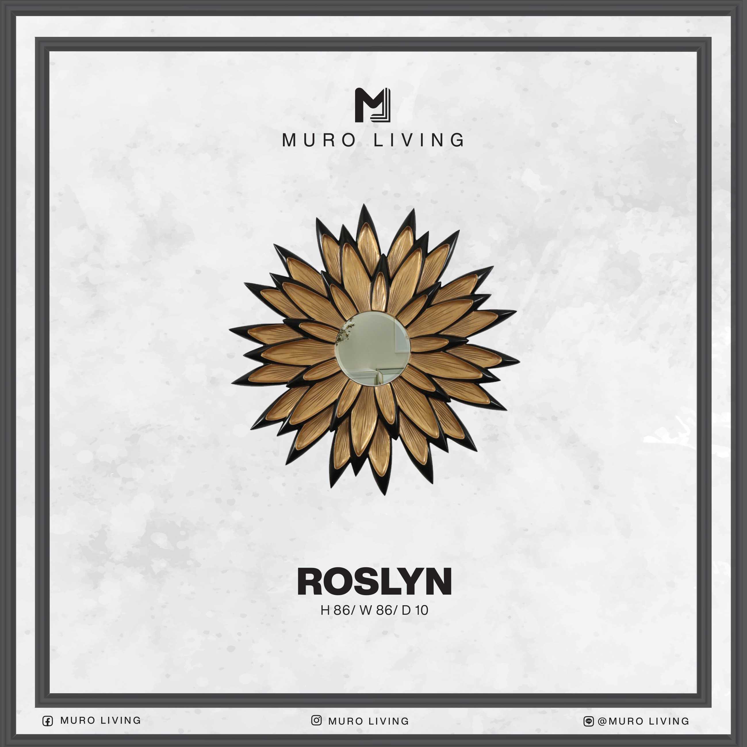 กระจกตกแต่งผนังดีไซน์ Muro Living รุ่น ROSLYN