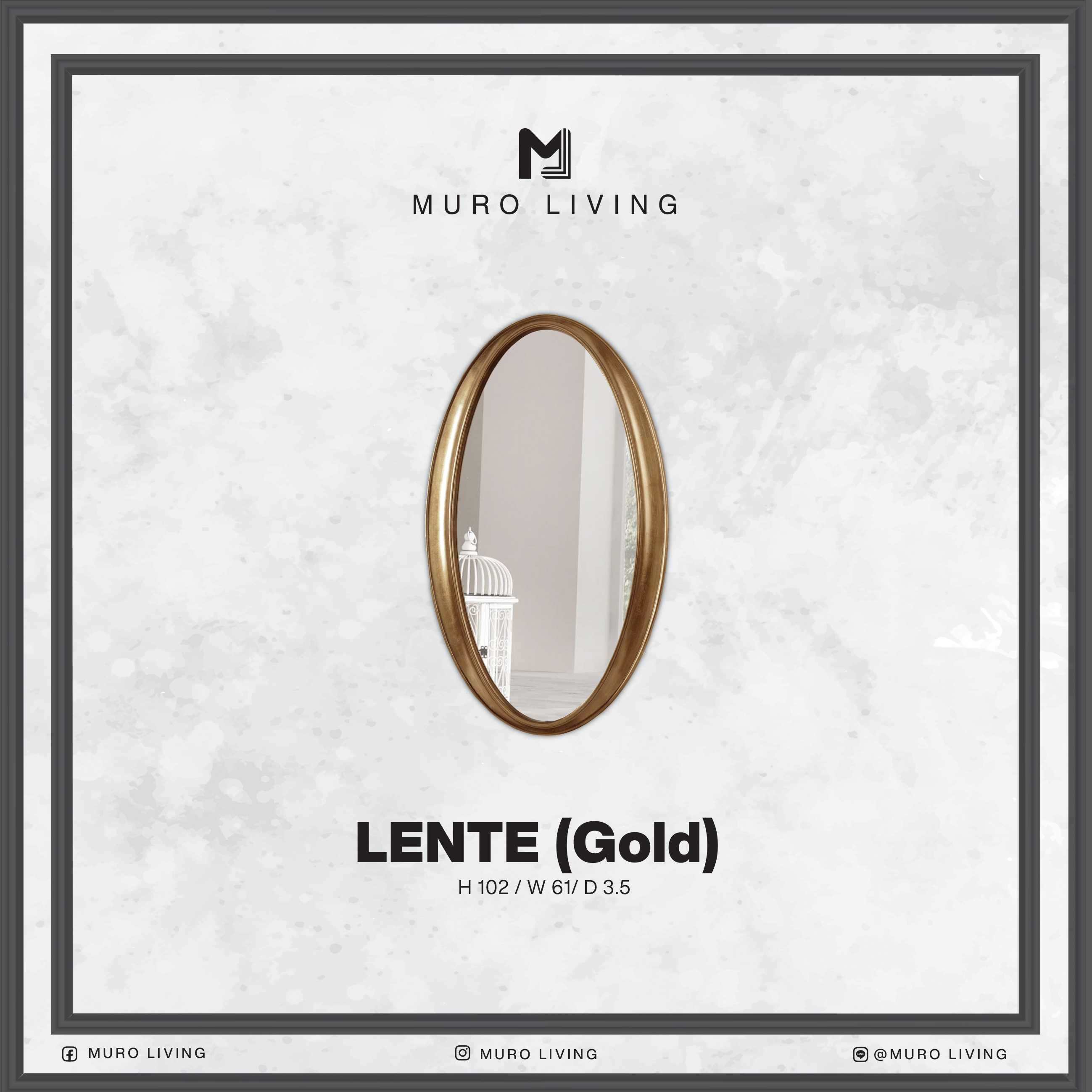 กระจกตกแต่งผนังดีไซน์ Muro Living รุ่น LENTE (Champagne, Gold , Black)