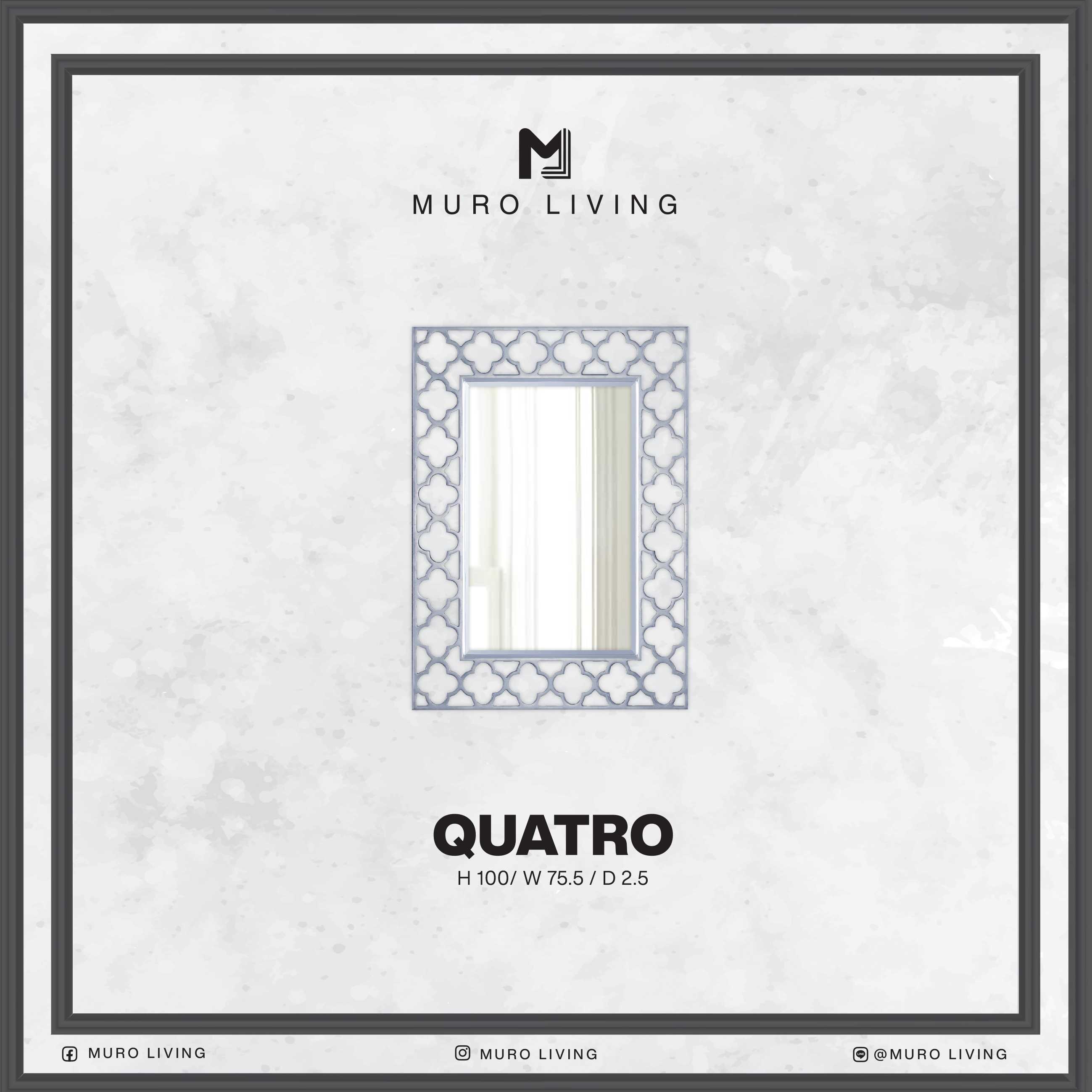 กระจกตกแต่งผนังดีไซน์ Muro Living รุ่น QUATRO