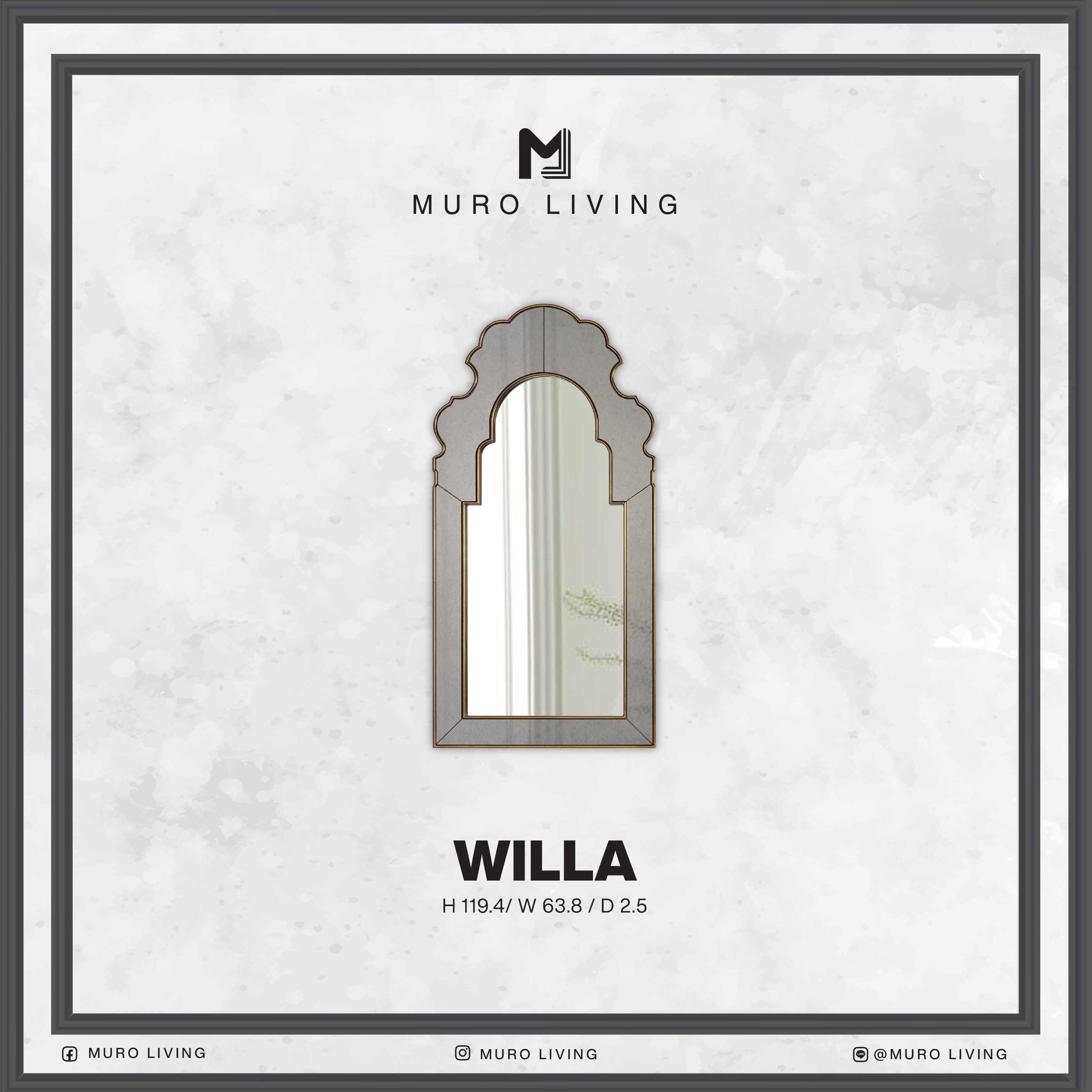 กระจกตกแต่งผนังดีไซน์ Muro Living รุ่น WILLA