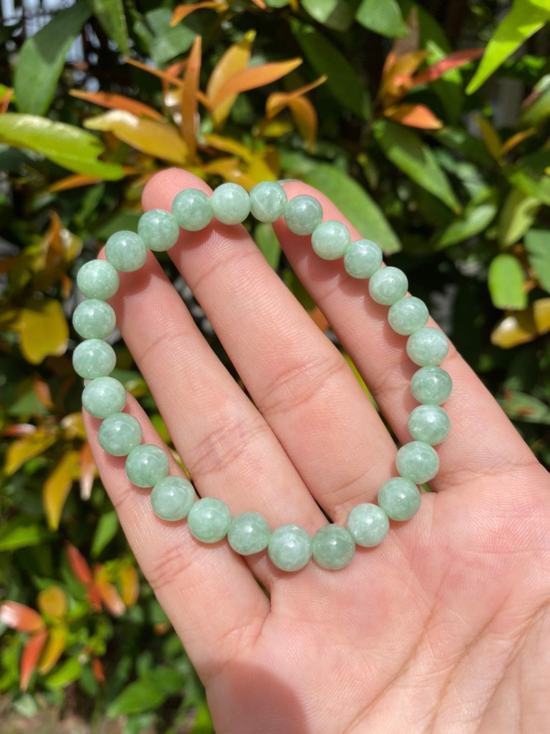 Natural Green Apple Jade Bracelet 