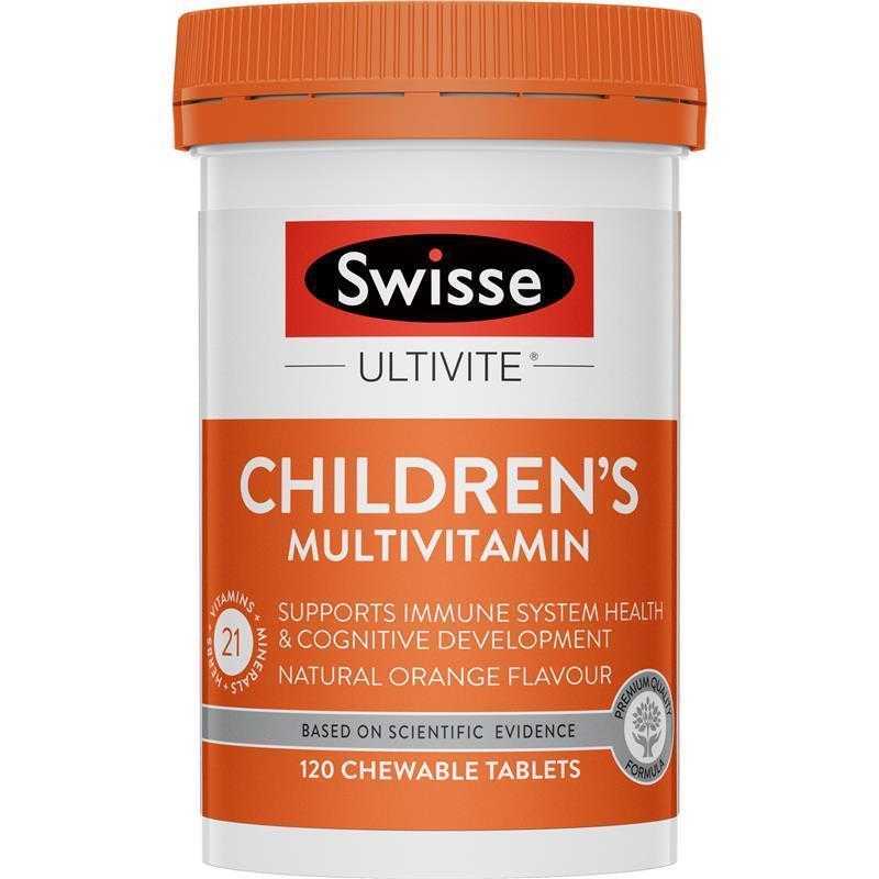 Swisse Children's Multivitamin (120 เม็ดเคี้ยว) วิตามินรวมแบบเคี้ยว บำรุงสมอง สายตา กระดูก ผิวและผม