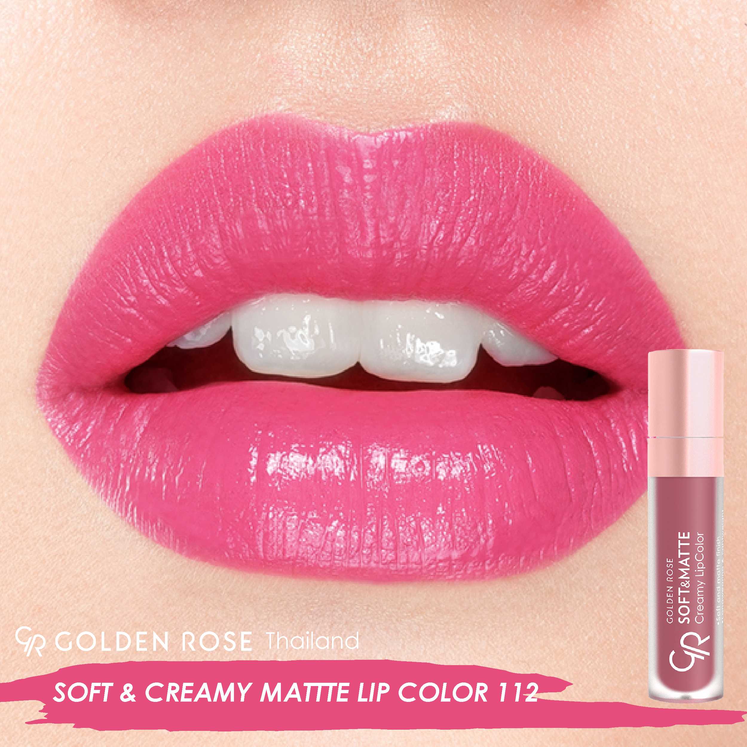 Golden Rose โกลเด้น โรส  ซอฟท์แอนด์แมท  Soft&Matte Lipcolor 5.5ml เบอร์ 112